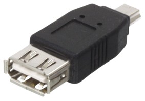 Adaptateur USB A femelle - 5 pins mini mâle, cliquez pour agrandir 