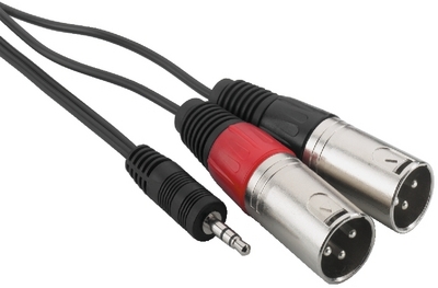 Cordon adaptateur audio1x jack 3,5 mle stro sur 2 x XLR mle, 3m, cliquez pour agrandir 