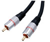 Câble RCA mâle vers RCA mâle, haute qualité, double blindage, plaqué OR, bande rouge, 2.5m