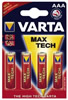 Pack 4 piles Alcaline Varta Max Tech - LR03 - AAA - 1.5V