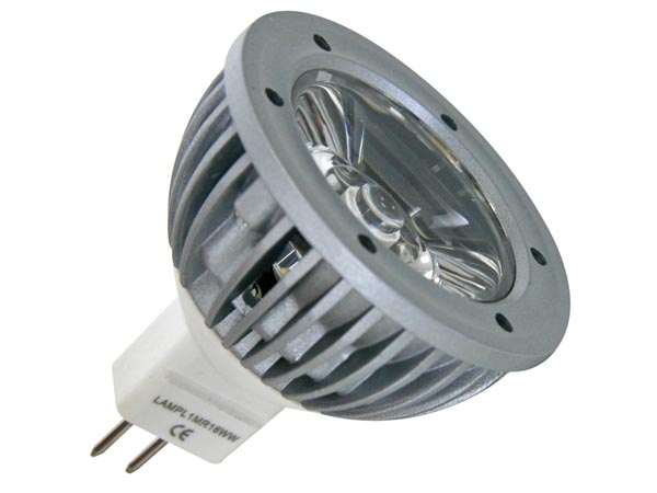 Lampe Led 3w - Blanc Froid (6400K) 12Vca/cc - Mr16, cliquez pour agrandir 