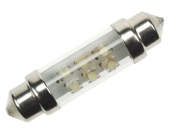 Ampoule LED de Voiture 12V, 6 LEDs Blanches (2pcs/blister), cliquez pour agrandir 
