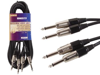 Cable Professionnel Audio, Jack Mono 2 X 6.3mm Vers Jack Mono 2 X 6.3mm (5m), cliquez pour agrandir 