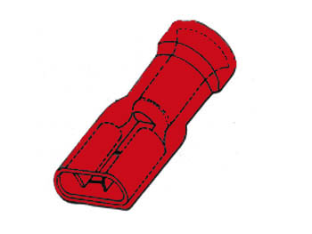 Connecteur Femelle Isole 6.4mm Rouge, 100pcs, cliquez pour agrandir 