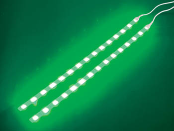 Double Ruban Autocollant  LEDs - 12Vcc - Vert -avec Bouton On/off, cliquez pour agrandir 