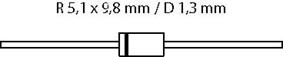 BY255 - Si-D 1300V 3A/100Ap, cliquez pour agrandir 