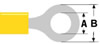 Cosse a Oeil A=6.4mm B=11mm - Jaune
