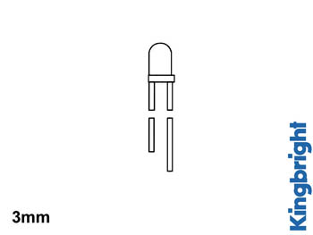 LEDs standard 3mm - rouge transparent, cliquez pour agrandir 