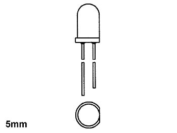 LED 5mm - Blanc Transparent 1500mcd, cliquez pour agrandir 