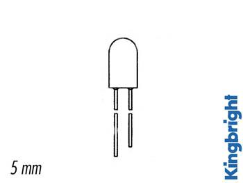 LED Jaune Diffu 5mm 32mcd, cliquez pour agrandir 