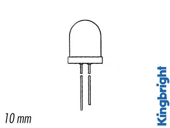 LED Jaune Diffusante 10mm 70mcd, cliquez pour agrandir 