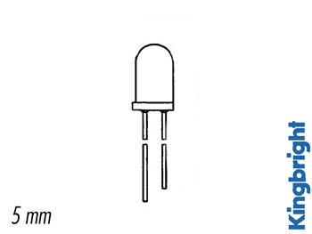 LED Jaune Diffusante 5mm 500mcd, cliquez pour agrandir 