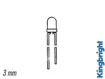 LED Verte Diffusante 3mm 8mcd, cliquez pour agrandir 