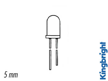 LED Verte Diffusante 5mm 8mcd, cliquez pour agrandir 