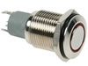 Bouton-Poussoir EN ACIER Inoxydable SPDT 1NO 1NC - Anneau Blanc - 19mm