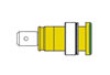 Douille de Securite Isolee 4mm, Jaune + Vert (seb 2620-f6,3)