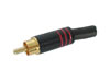 Fiche RCA Male - Dor�e - Boitier Metallique Noir - Rouge