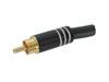 Fiche RCA Male - Dor�e - Boitier Metallique Noir - Blanc