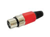 Fiche XLR Femelle Nickel�e 3 Broches - Rouge
